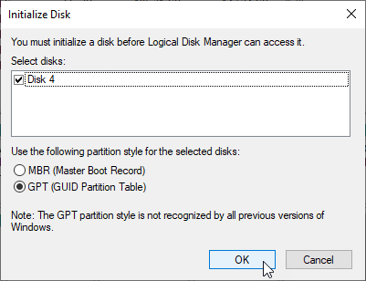 Disk Space Field
